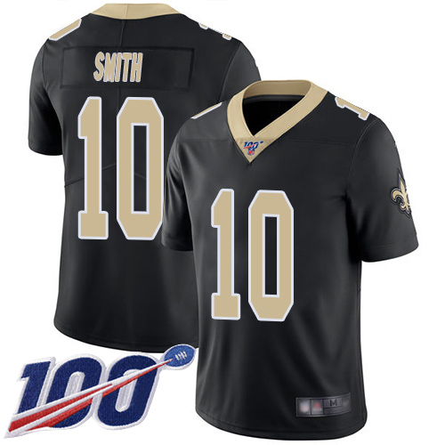 Men New Orleans Saints Limited Black Tre Quan Smith Home Jersey NFL Football #10 100th Season Vapor Untouchable Jersey->new orleans saints->NFL Jersey